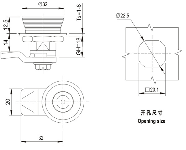 開關(guān)柜門鎖