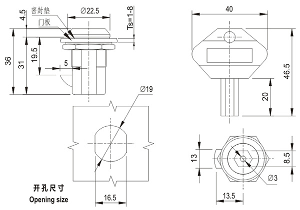 開關(guān)柜門鎖